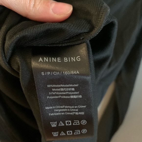 Anine Bing Black Fitted Long Sleeve ribbed Jane top - Picture 9 of 9